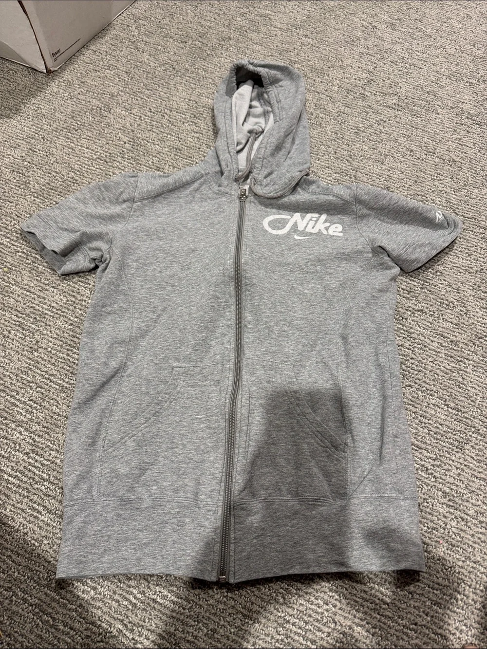 Nike Light Gray Pullover Hoodie with White Logo